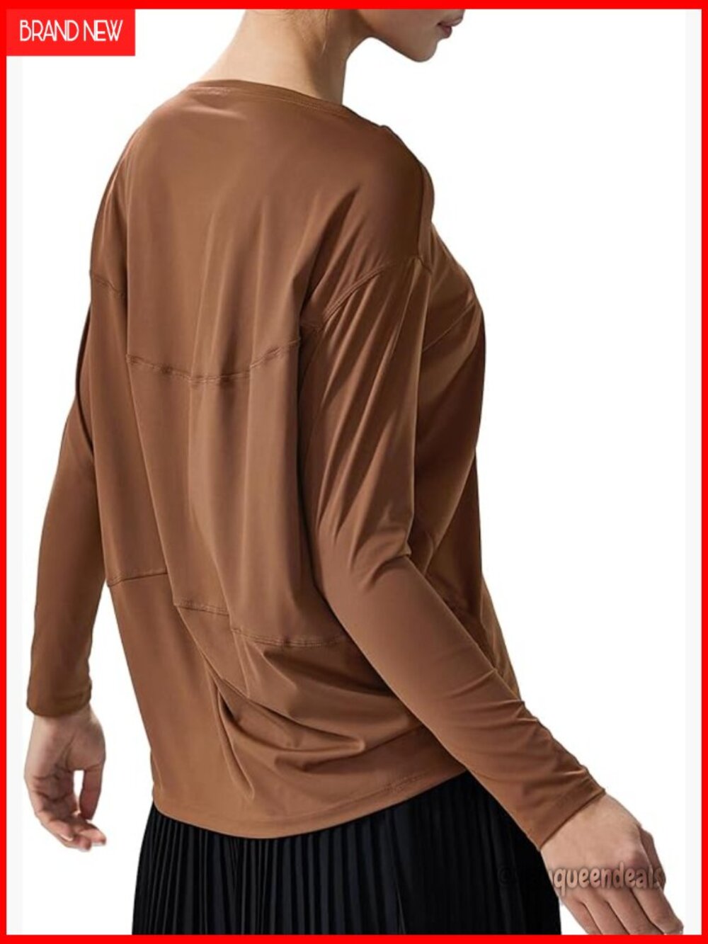 Boat Neck Long Sleeve Yoga Top Loose Fit Buttery Soft Workout Shirt